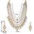 Women's white kundan long necklace earring indian bharatanatyam jewelry set