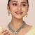 Grey beads kundan layered long necklace & drop earring bharatanatyam
