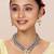 Grey beads kundan layered long necklace & drop earring bharatanatyam