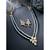 Grey beads kundan layered long necklace & drop earring bharatanatyam