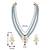 Grey beads kundan layered long necklace & drop earring bharatanatyam