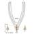 Crystal pearl long necklace with drop earrings bharatanatyam jewelry
