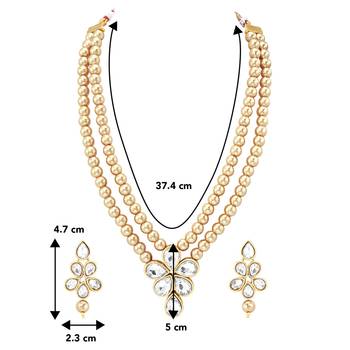 Beads kundan layered long necklace & drop earring bharatanatyam 4
