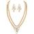 Beads kundan layered long necklace & drop earring bharatanatyam