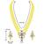 Crystal pearl long necklace with drop earrings jewelry set