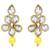 Crystal pearl long necklace with drop earrings jewelry set