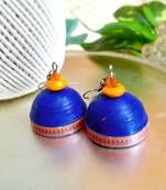 Blue color ethnic quilled jhumkas