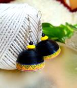 Blackcolor ethnic quilled jhumkas