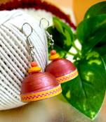 Brown color ethnic quilled jhumkas