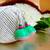 green color ethnic quilled jhumkas