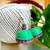 Green color ethnic quilled jhumkas