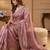 Onion Pink Color Beeds Work Silk Blend Saree