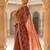 Peach Color Sequence Embroidery Work With Cut Work Border Art Silk Saree