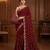 Maroon Color Beeds Work Silk Blend Saree