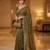 Olive Color Beeds Work Silk Blend Saree