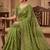 Olive Sequence Embroidery Cut Border Art Silk Saree