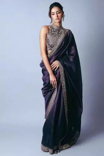 Purple Sequins And Dori Embroidered Jimmy Choo Saree