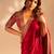 Red Sequin Embroidery Rangoli Silk Blend Saree