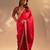 Red Sequin Embroidery Rangoli Silk Blend Saree