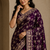 Plum Color Sequence And Zari Embroidery Work Silk Saree