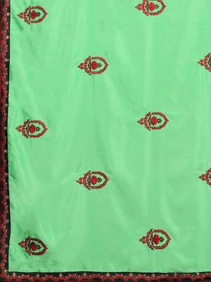 Lime floral embroidered saree 4