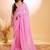Pink checked pure cotton saree