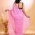 Pink checked pure cotton saree