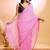 Pink checked pure cotton saree