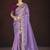 Lavender embroidered silk blend designer saree