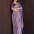Lavender embroidered silk blend designer saree