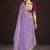 Lavender embroidered silk blend designer saree