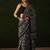 Black warli silk cotton designer dabu saree