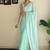 Blue solid embellished sequinned scallop border saree