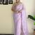 Lavender women embroidery saree with unstitched blouse piece
