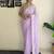 Lavender women embroidery saree with unstitched blouse piece