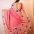 Pink chanderi cotton saree with unstitched blouse piece