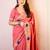 Pink chanderi cotton saree with unstitched blouse piece