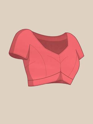 Pink chanderi cotton saree with unstitched blouse piece 4