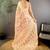 Peach floral zari silk blend handloom banarasi saree