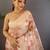 Peach floral zari silk blend handloom banarasi saree