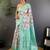 White floral zari silk blend handloom banarasi saree