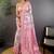 Pink floral zari silk blend designer banarasi saree