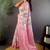 Pink floral zari silk blend designer banarasi saree