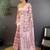 Pink floral zari silk blend banarasi saree