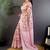Pink floral zari silk blend banarasi saree
