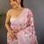 Pink floral zari silk blend banarasi saree