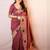 Pink geometric printed chanderi saree