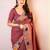 Pink geometric printed chanderi saree