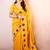 Yellow chanderi saree with blouse piece