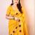 Yellow chanderi saree with blouse piece